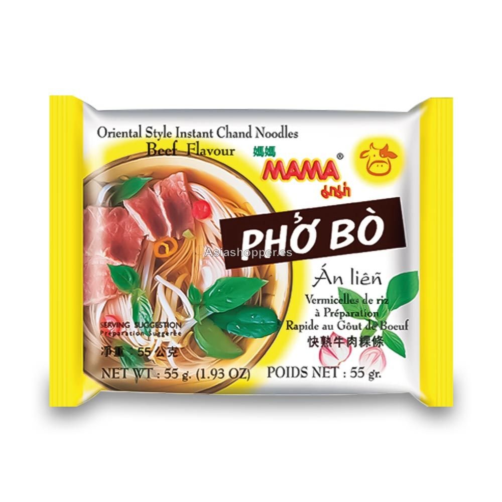 Sopa de Fideos de Arroz Pho Bo Sabor Ternera 55g11 MAMA