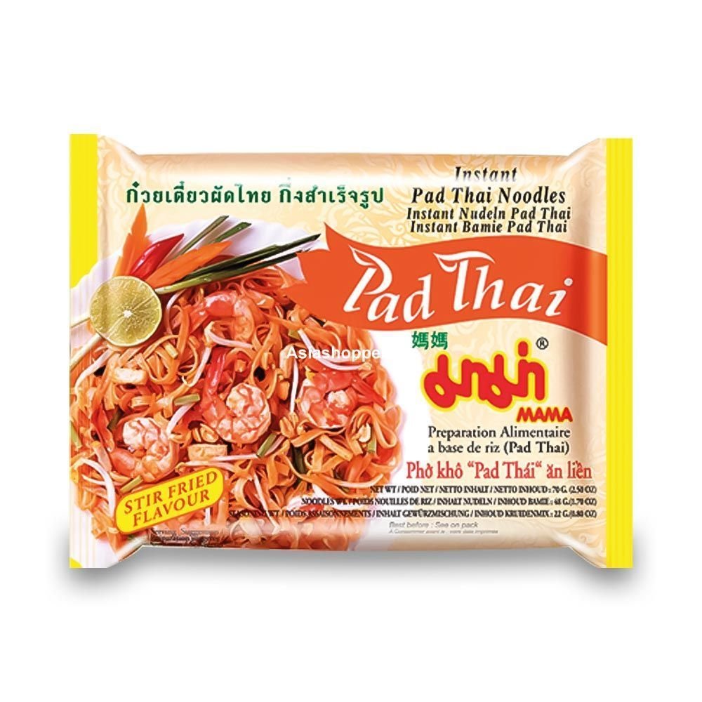Pad Thai Instantáneo Fideos Anchos de Arroz 60g MAMA