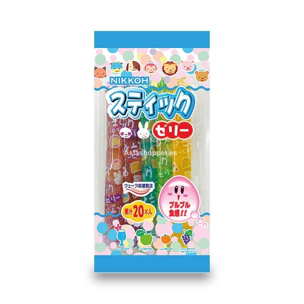 Kawaii Palitos de Gelatinas de Frutas Manzana Naranja Uva 80g