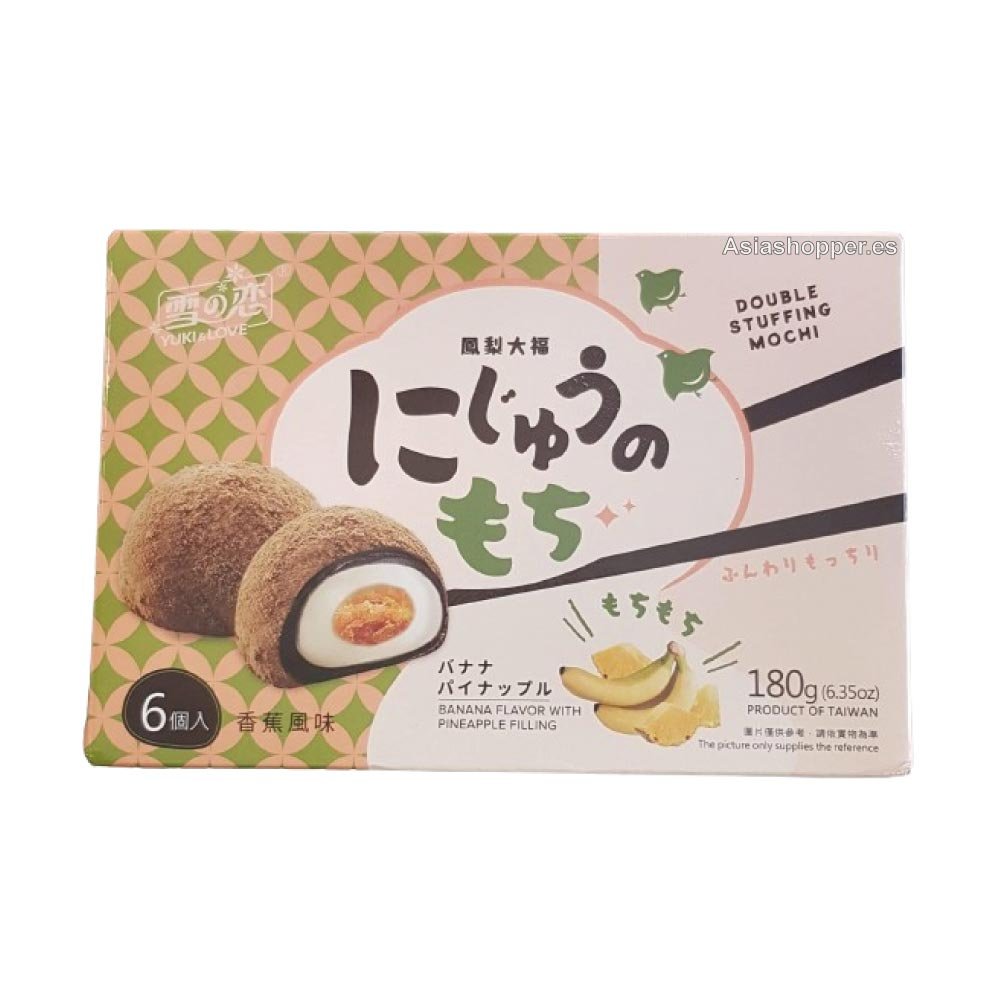 Mochi Relleno de Piña con Plátano 180g Yuki & Love