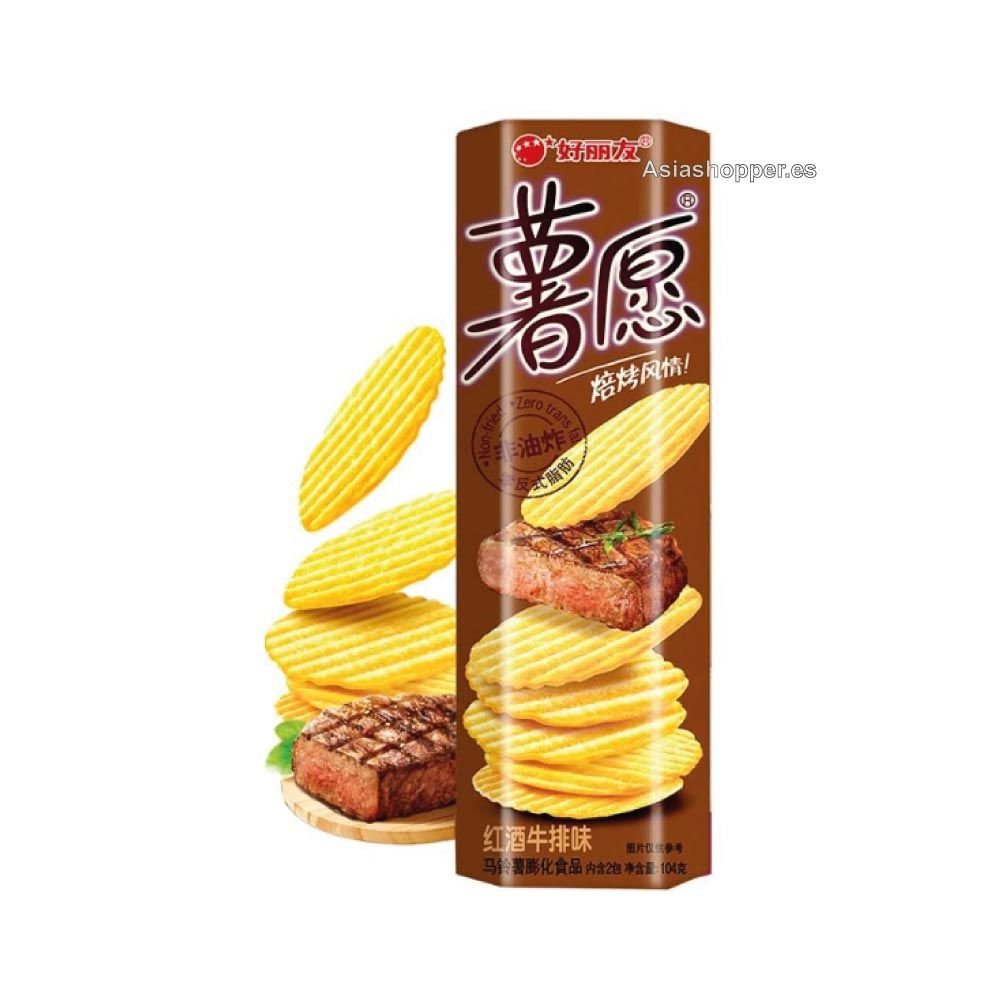 Patatas Fritas Sabor a Carne al Vino Tinto 104g ORION