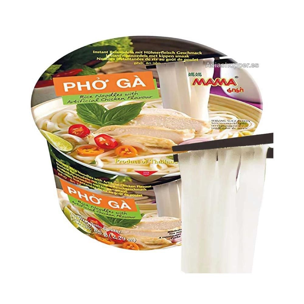 Pho Ga Fideos de Arroz Instantáneos Cup Sabor Pollo 65g MAMA