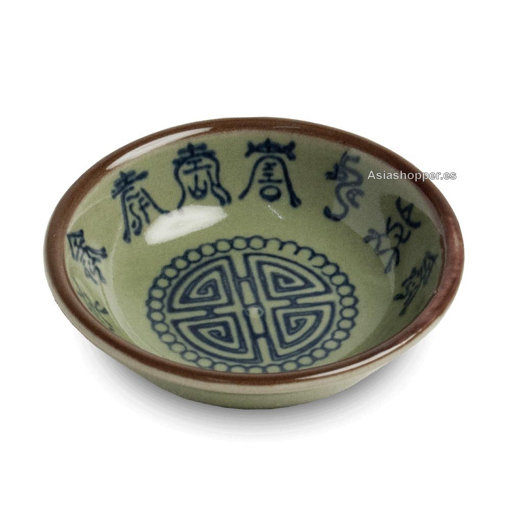 Platillo Verde de Salsa Letras Chinas Ø7,5cm