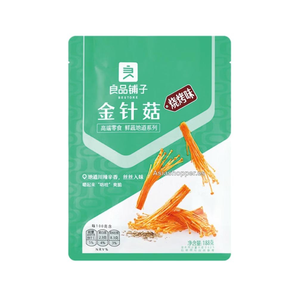 Snack de Seta Enoki sabor BBQ 188g BESTORE