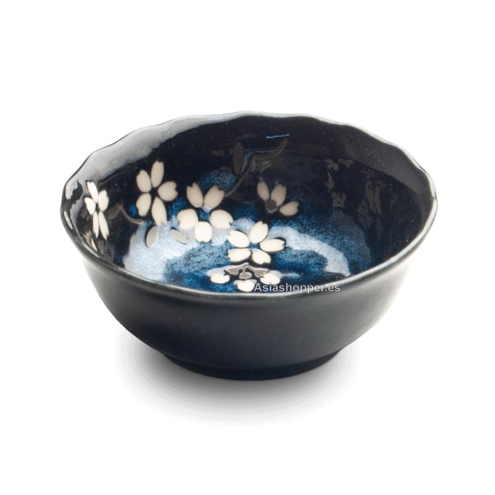 Plato para salsa azul flores 9Øx H3.5cm