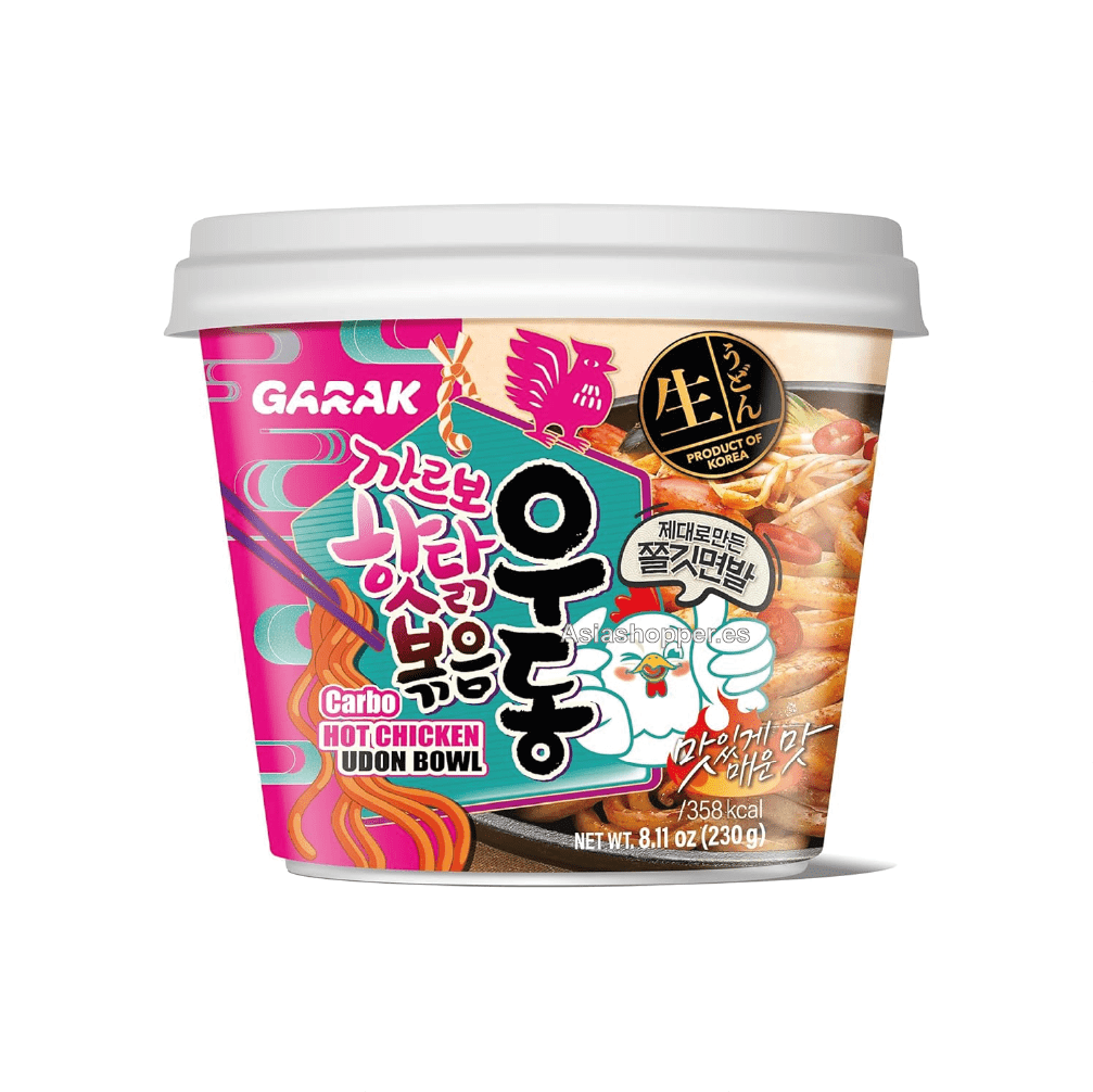 Fideos Instantáneos Udon Hot Chicken y Carbonara 230g GARAK
